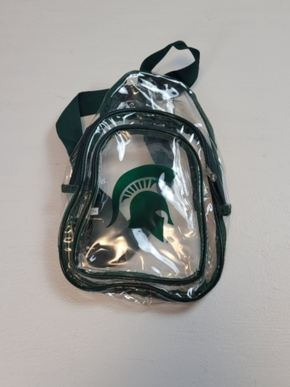 Clear Crossbody Sling Bag with Green Spartans Logo